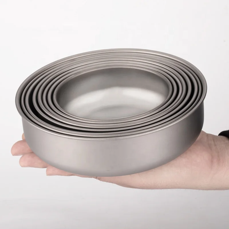 Tiartisan Titanium Bowls Sets Outdoor Camping Picnic Tableware Ultralight Portable Camping Hiking Bowl 350ml - 1200ml