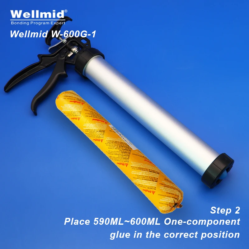 Manual Glue Gun For 590ml-600ml Syringe Barrel Single Component 1K PU Epoxy UV Solder Paste Sealant 3M ARALDITE Metal Power Gun
