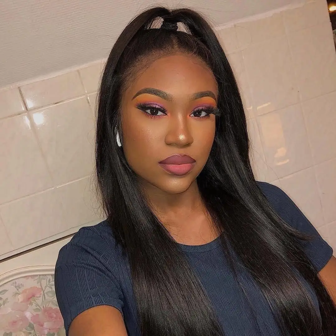 
Factory Direct Sale Top Grade 12a 1b Straight Brazilian Human Soft Hair Frontal 13*4 Lace Front Wigs 