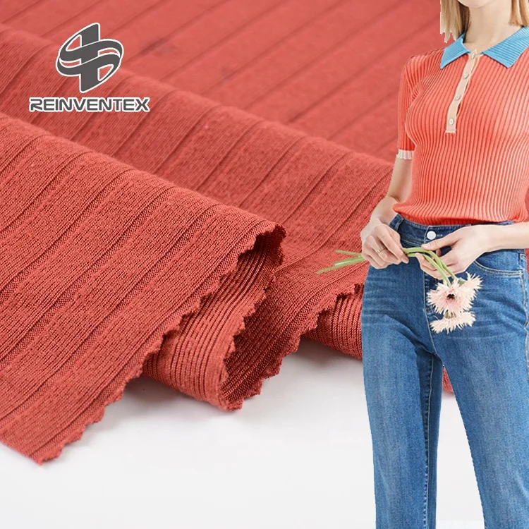 4117 New fancy OEM purplish red poly spandex drop needle 8x3 rib stretch sweater fabric for garment