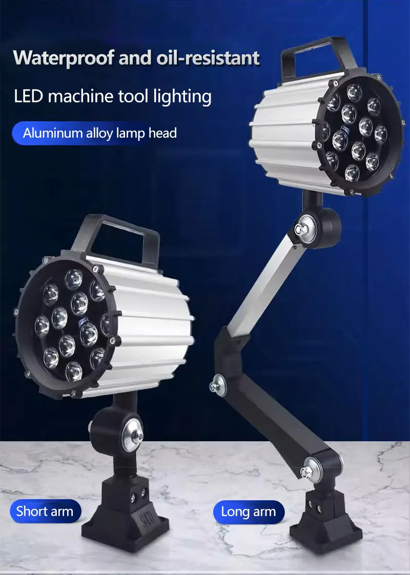 18W led work light IP67 waterproof folding long arm light CNC engraving machine spring machine lighting