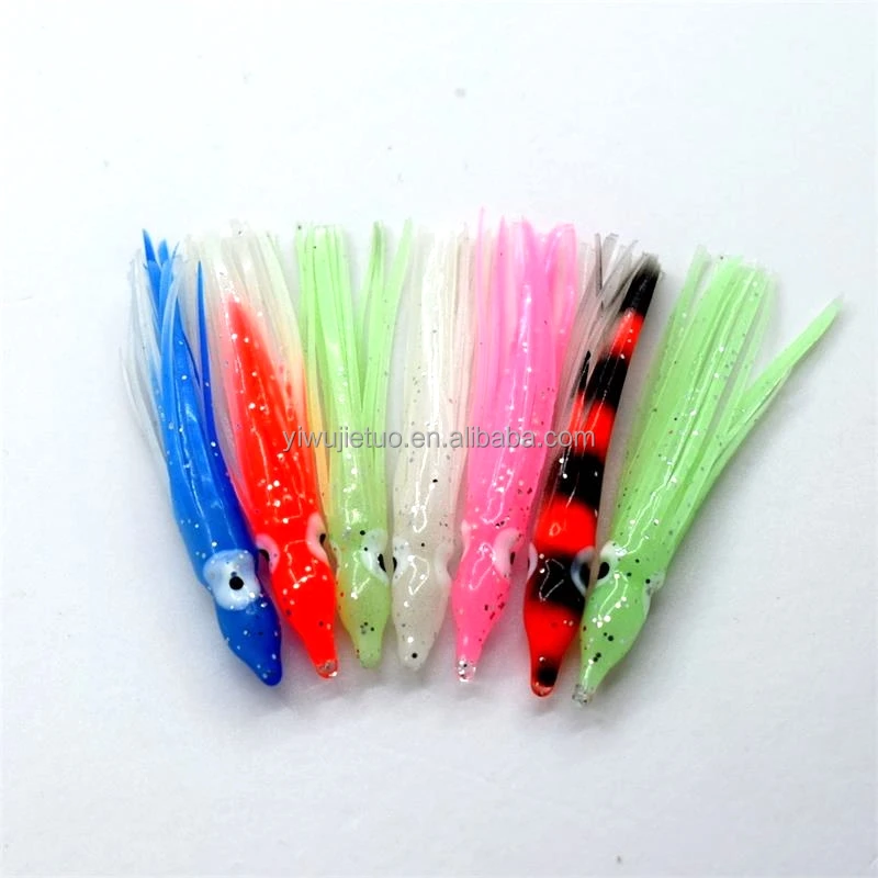 Soft silicone Squid Skirts Fishing Tackle accessories luminous Soft Lures Octopus swim Bait 6cm