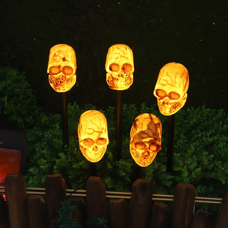 Halloween Solar Pumpkins Lanterns Outdoor Halloween Lights for Yard & Garden Decorations Festive & Scary Pumpkin LED Lights