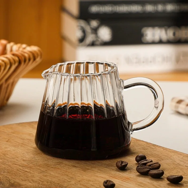 Custom New Design Borosilicate Ripple Line Glass Coffee Mug Stripe Line Glass Cup For Coffee