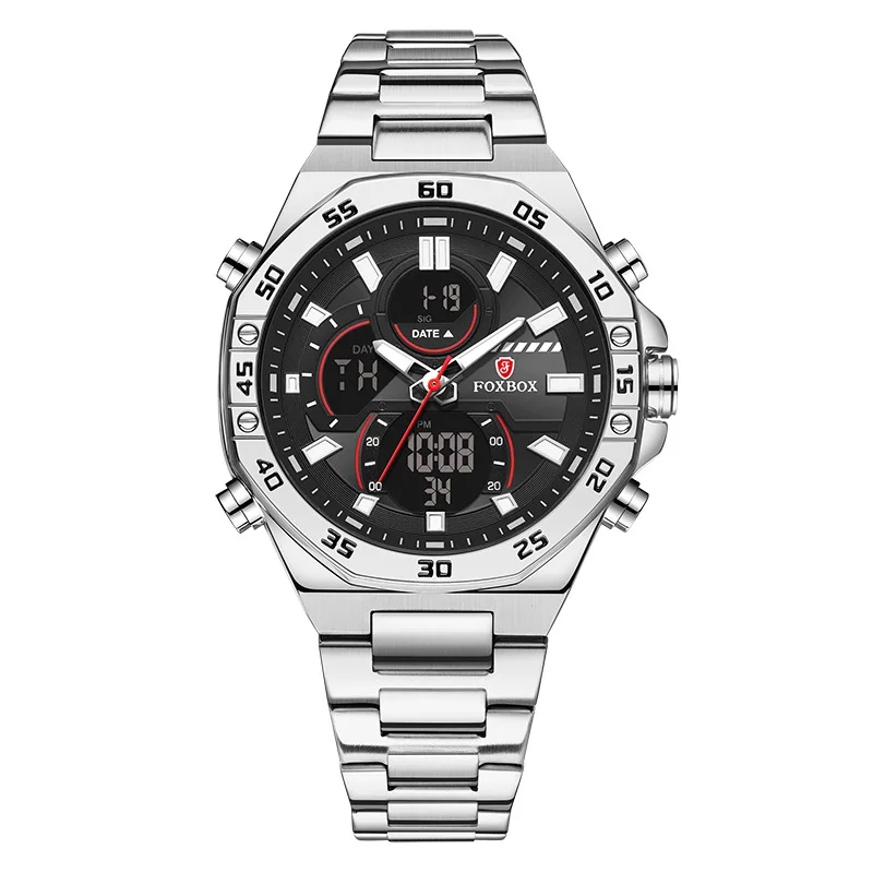 LIGE FB0060 brand agents China gents digital watch low price steel Strap Luminous double display storage Casual watch kit
