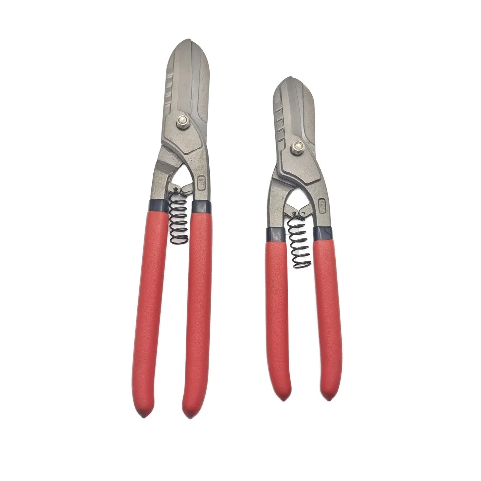 Professional DIY Industrial Grade Tin Snips Smooth-Edge Aviation Sheet Shears with Steel Rubber Handles Iron Blunt Tip Scissors