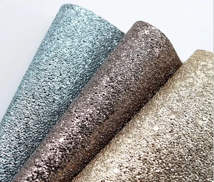 Metallic Glitter Faux Leather PU Never Peel off Artificial Leather Bag Sofa Garment Make-Up Box Bows Decorations Versatile Use