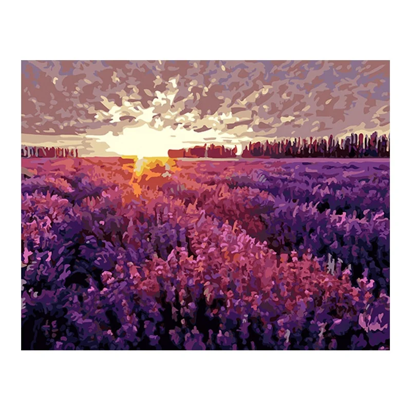 Best selling Rural forest scenery custom design hand painting oil canvas digital oil painting