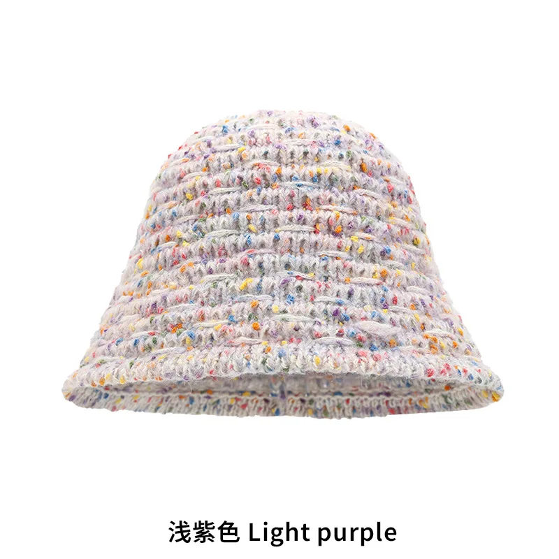 Fluffy Rabbit Wool Hat for Adults Winter Warm Fisherman Knitted Hat Ear Protection Striped Style Small Fisherman Hat