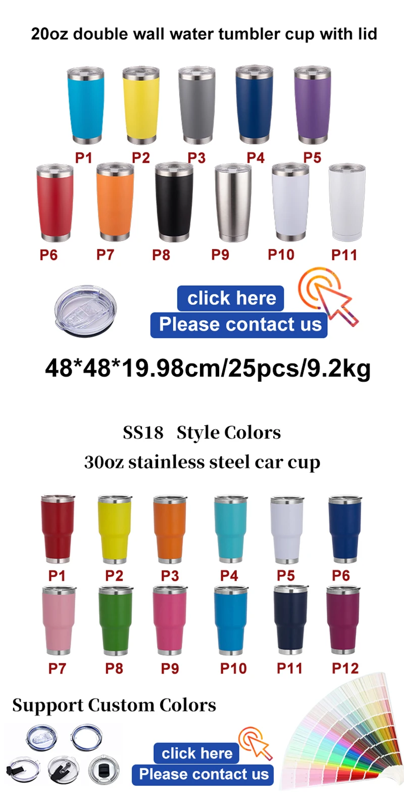 TY Custom logo 20oz Stainless Steel Tumbler Double Wall Vacuum Insulated Travel Mug Car With Slider Lid and Straw