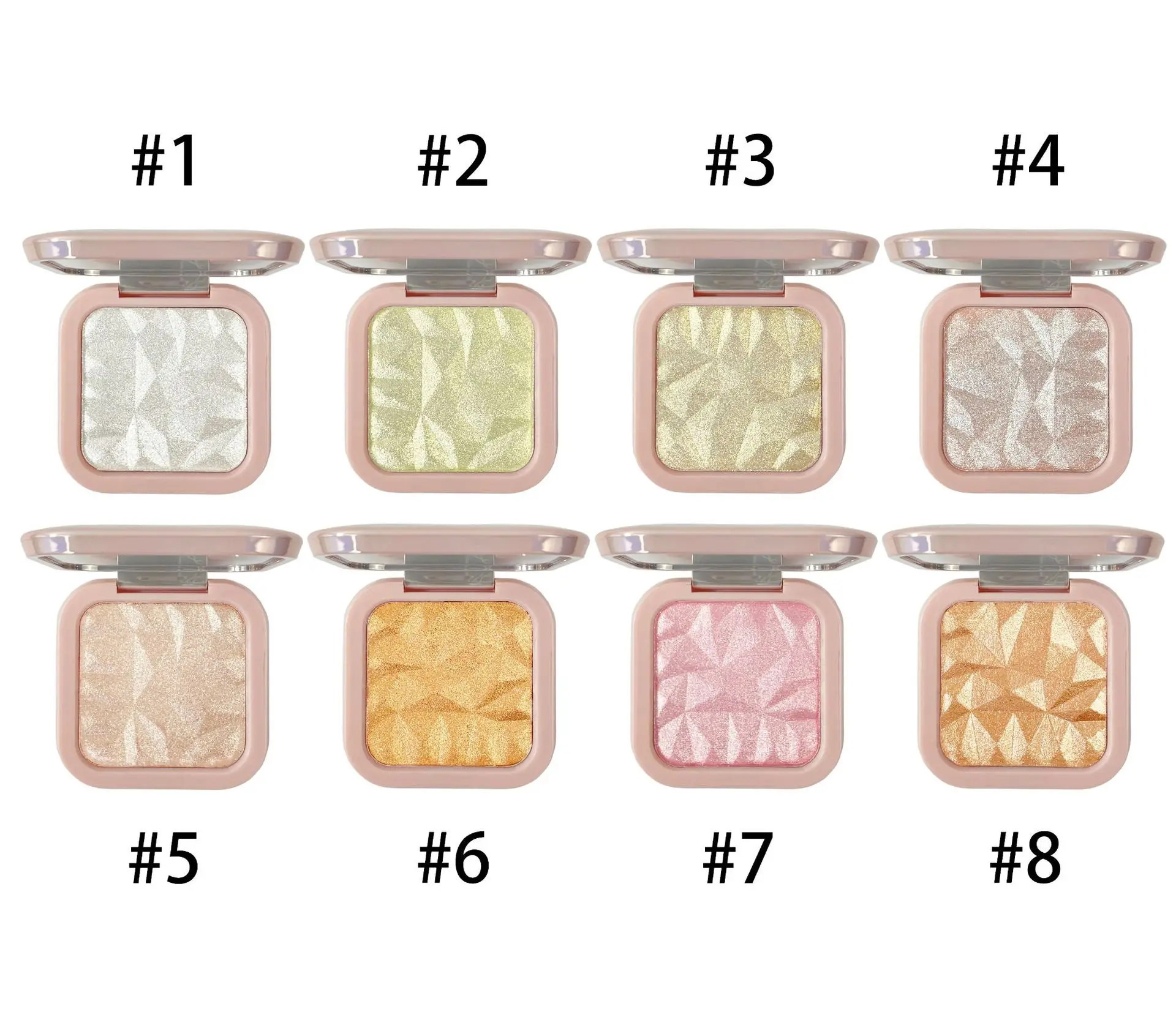 Wholesale Makeup Pressed Powder shimmer highlighter palette Face Beauty Highlight 8 colors private label highlighter makeup