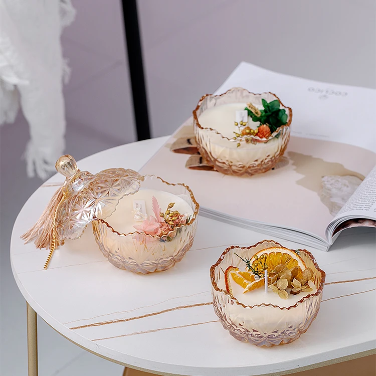 Home Decoration Custom Soy Wax Glass Jar Scented Candle for home