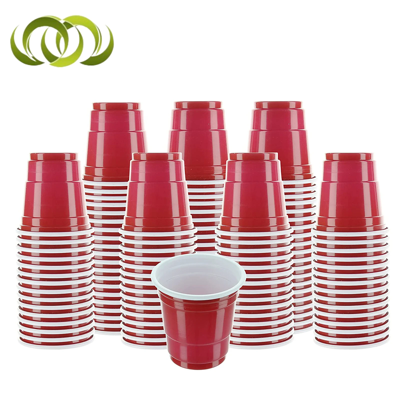 Wholesale Custom 2oz Mini Beer Pong Game Party Red Disposable Plastic Shot Glasses