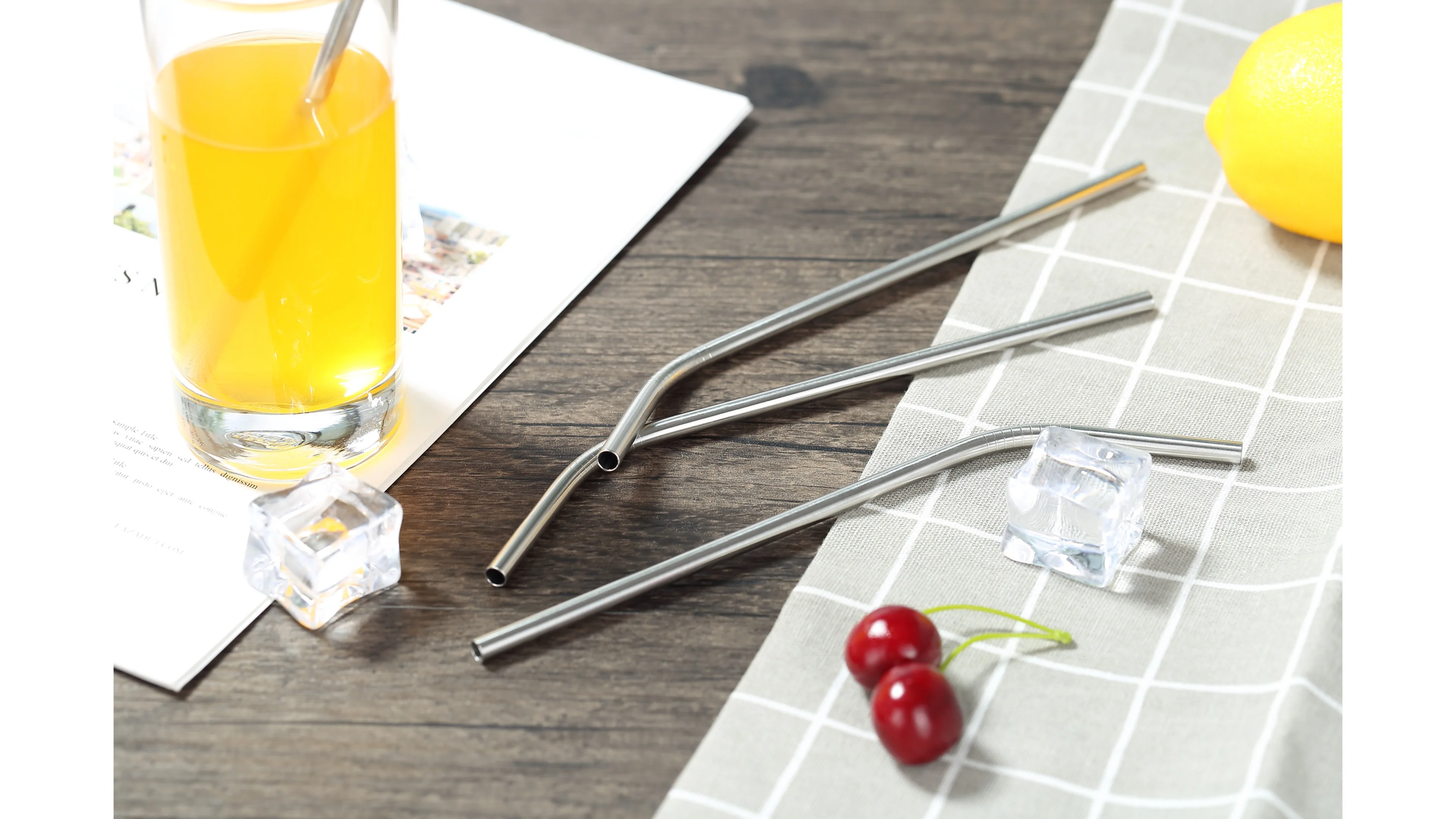 
Tonglian stainless steel drinking straw with various sizes bent straw straight straw stocked 6x215mm 