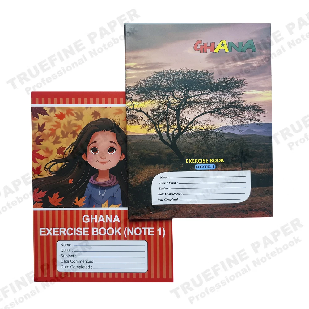 Wholesale 18*24cm Custom Design 80-Page Ghana School Note1 Exercise Book for Students High Quality Hardcover Planner Paper Cover