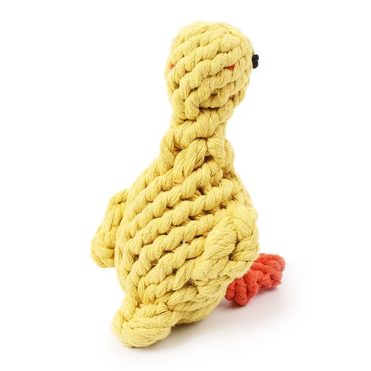 High Quality Cotton Rope Chew Bite Resistant Teeth Cleaning Pet Dog Toy Duck
