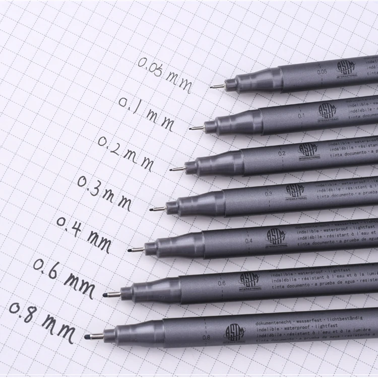 Разные размеры 0,1 0,2 0,3 0,4 мм Черный Цвет Контур Fineliner маркер эскиз ручка