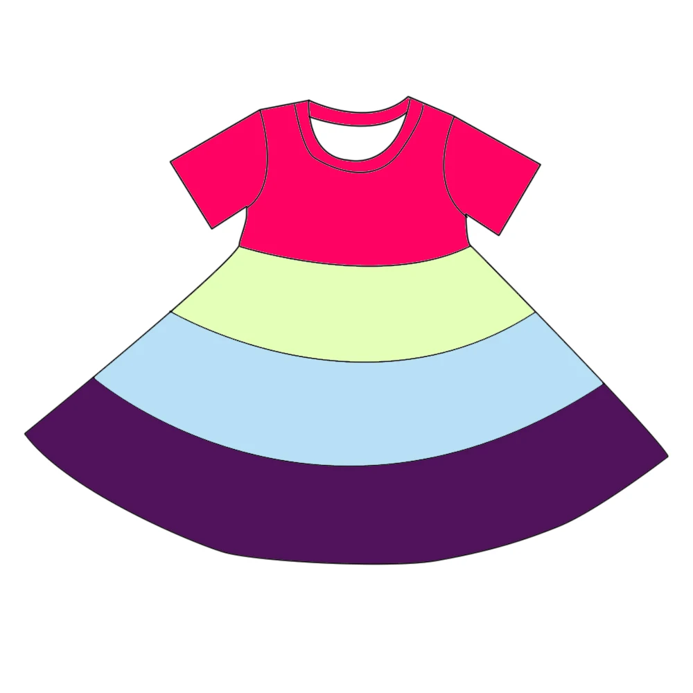 New Design Summer Baby Girl Dress Rainbow unicorn Tutu Dress Evening Party Princess Dress for Kids