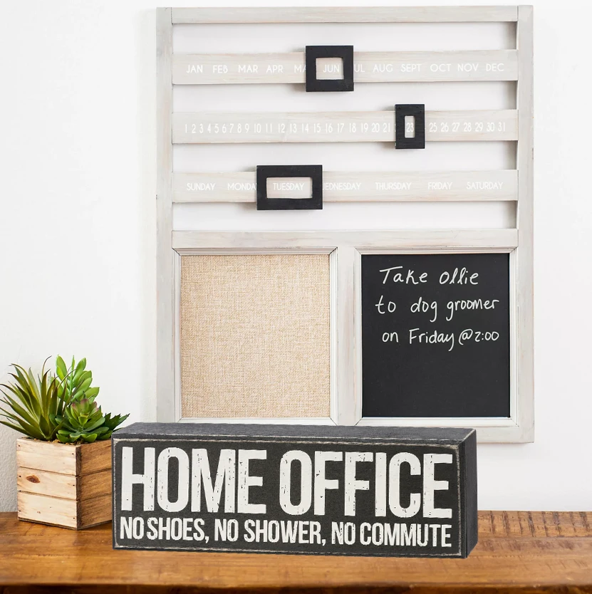 Custom Wall Home decorations wood classic black and white wooden box sign Desktop decor. Easy to hang or can free-stand alone.