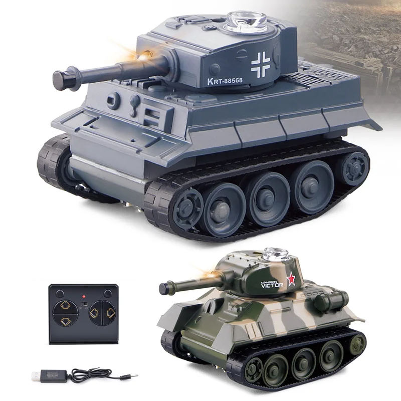 Cheaper Tiger tank 2.4G Mini Rc Battle Tank toys with lights