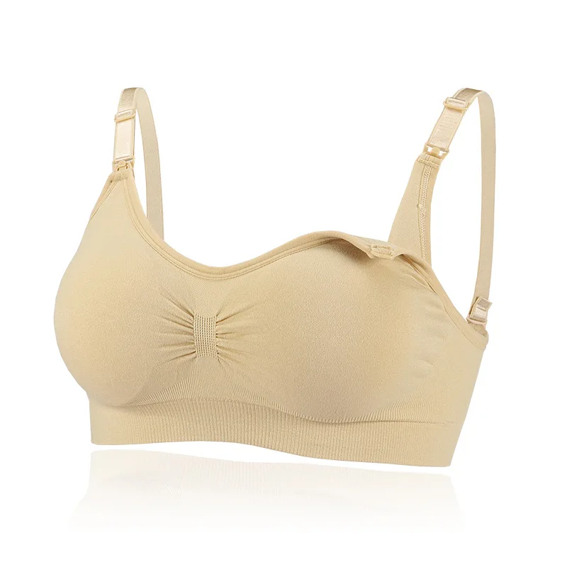 BRWX066  S-4XL Manufacture Front Open Nursing Bra Soft Breathable Maternity Wireless Adjustable Shoulder Strap Bras