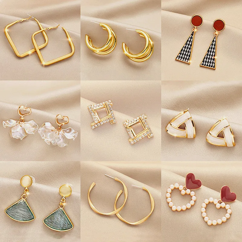 Wholesale New Arrival Korean S925 Silver Needle Pearl Earring Enamel Heart Dangle Earrings For Women