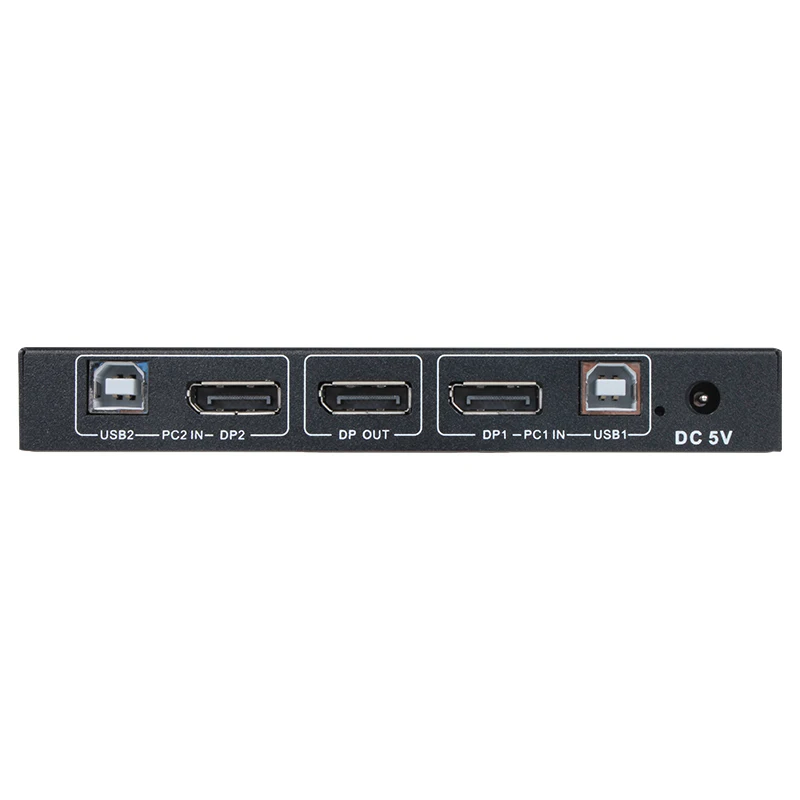 VCOM DP 1.2 USB 2.0 Input USB-AF*4 DP Button Output Metal 4K 60Hz 8K DP KVM Switch Support DVR Printer U Disks HUB Function EDID