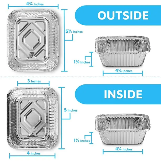 Wholesale Food Packaging Aluminum Foil Container Disposable Takeaway Aluminum Foil Tray with Lids