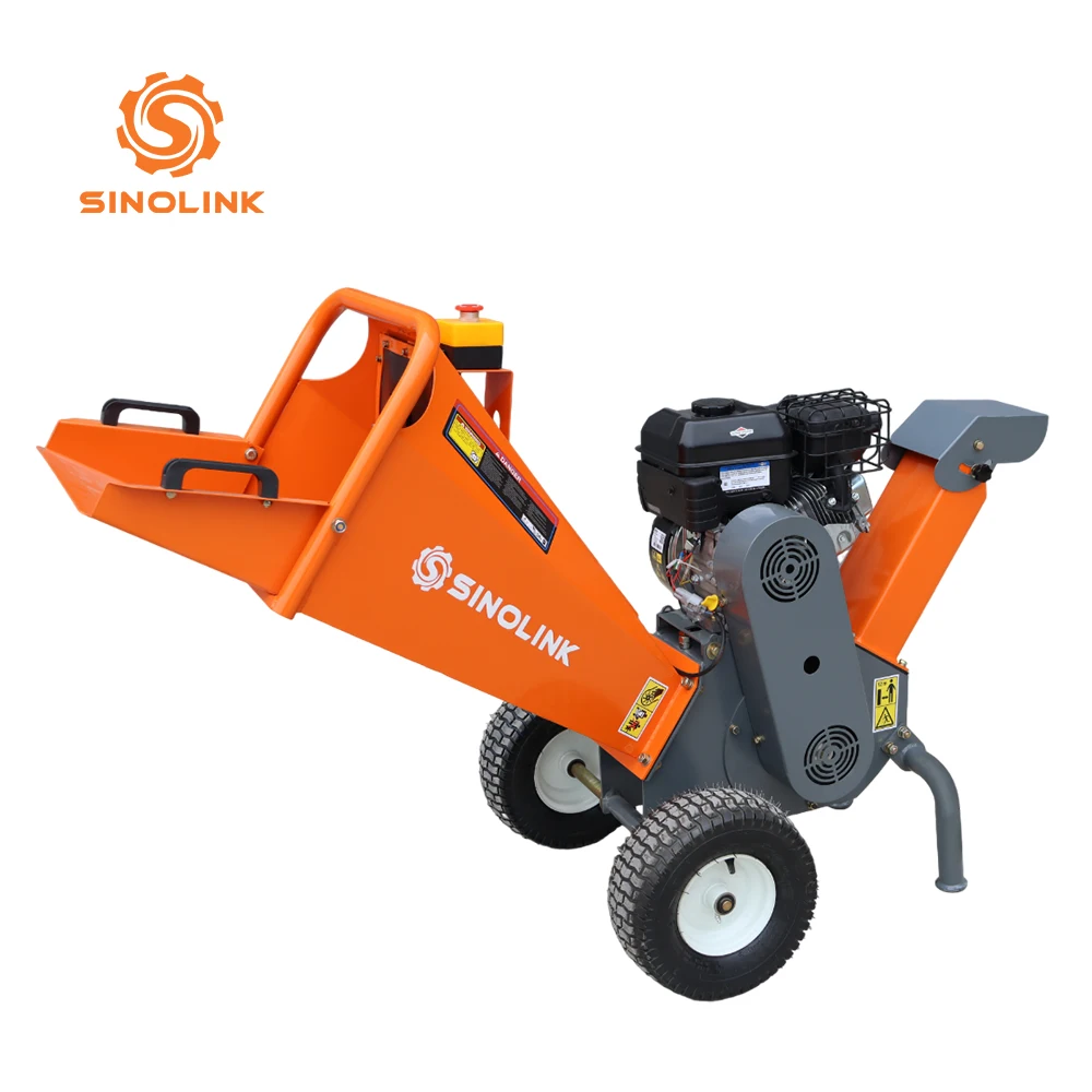 China High Efficiency Screw Wood Chippers Wood Chipper Power Motor Gas Engine Crusher 6.5HP Chipper Shredder for Wood