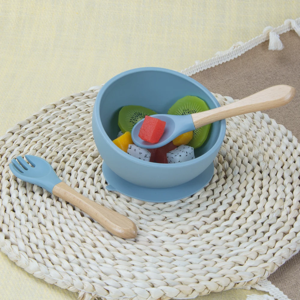 Dongli Hot Sale Factory Supplier Eco-friendly Non-toxic Food Grade Silicone Baby Dinner Bowl Baby Silicone Suction Bowl