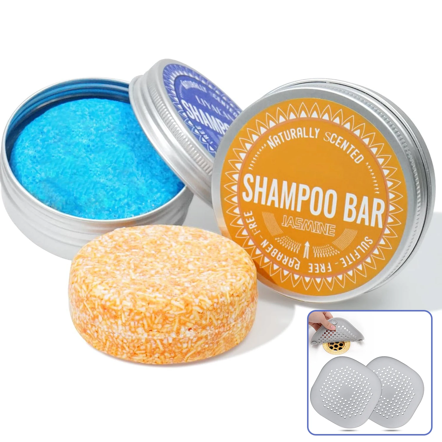 Private Label Hair Clean Nourish Hair Darkener Vegan Solid Shampoo and Conditioner Bar Soap with Hair Drain Catcher