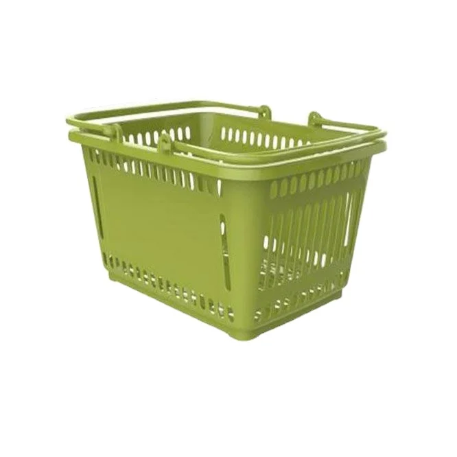 cheap plastic PP shopping baskets with handles for stores