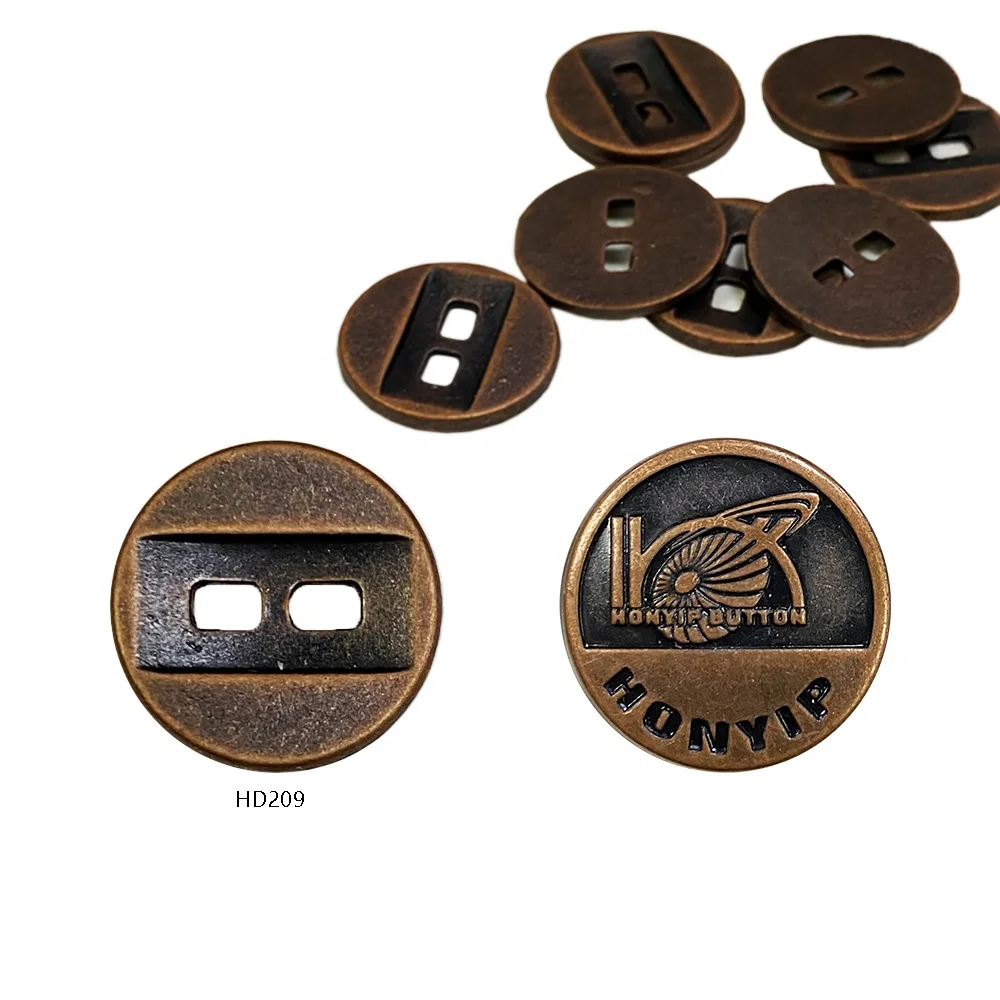 Garment Accessories Wholesale Fancy Custom Logo Zinc Alloy 4 Hole Metal Sewing Buttons For Shirt