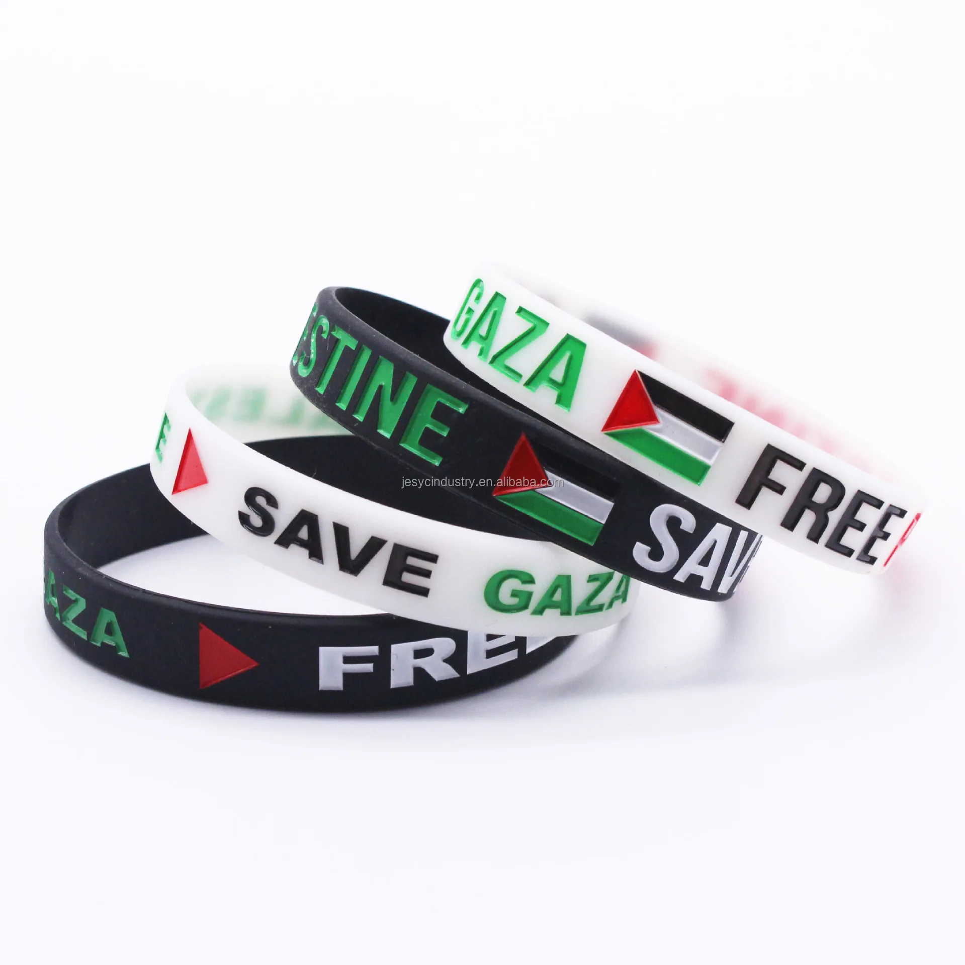 Free Palestine Flag Silicone Rubber Wristbands Elastic Bracelet Sports Fitness Silicone Wristband for Promotional Business Gifts