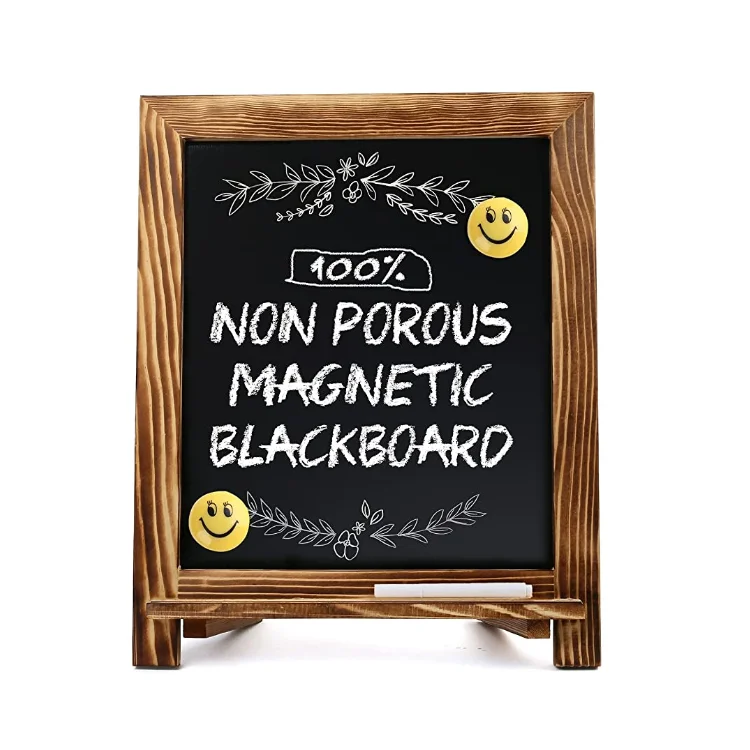 hot sale natural solid pine vertical wooden frame blackboard magnetic chalk board easel for wedding home decor