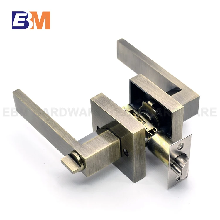 Heavy Duty Zinc Alloy or Aluminium Alloy Wooden Door Square Entrance Privacy Passage Dummy Tubular Door Lever Latch Handle Lock