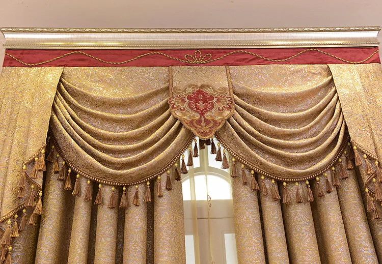 modern textured European style luxury hollowed out embroidery blackout curtain for the living room