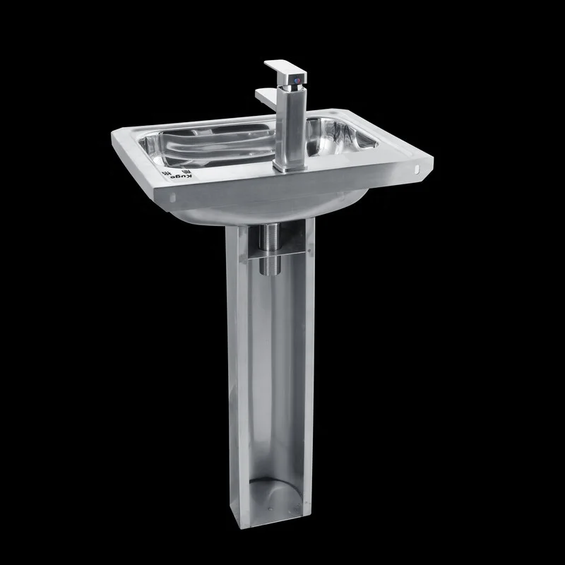 Sanitary ware pedestal hand wash basin stainless steel floor standing hand wash basin sink