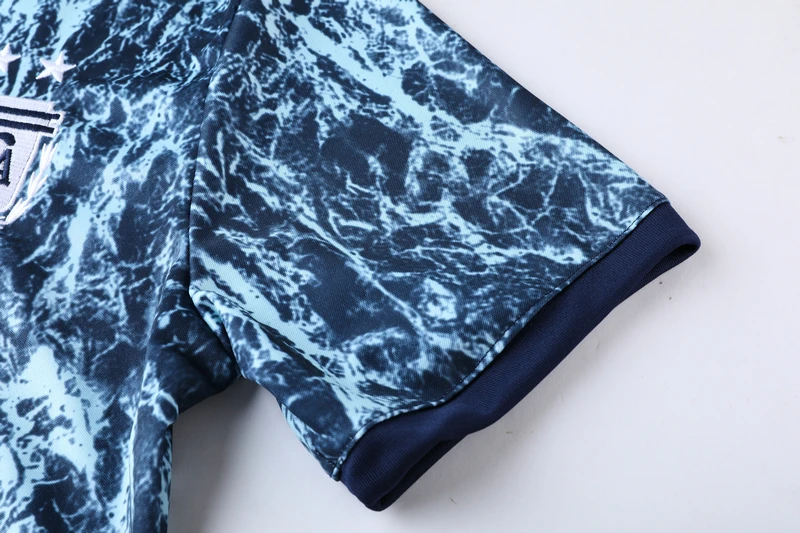 
Free shipping to Argentina Germany 2021 football training jersey short game uniform set black blue shirt long shorts drop ship 