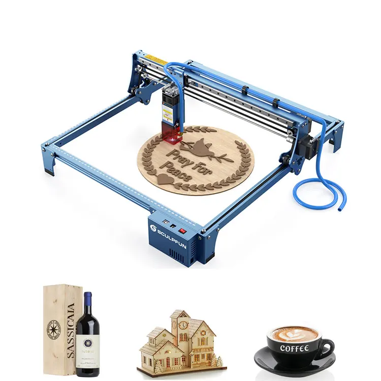 Sculpfun S10 10 Вт для рабочего стола DIY ультра-тонкий высокой плотности лазерный гравер высокая скорость промышленного типа благодаря чему она резьба станок лазерной гравировки