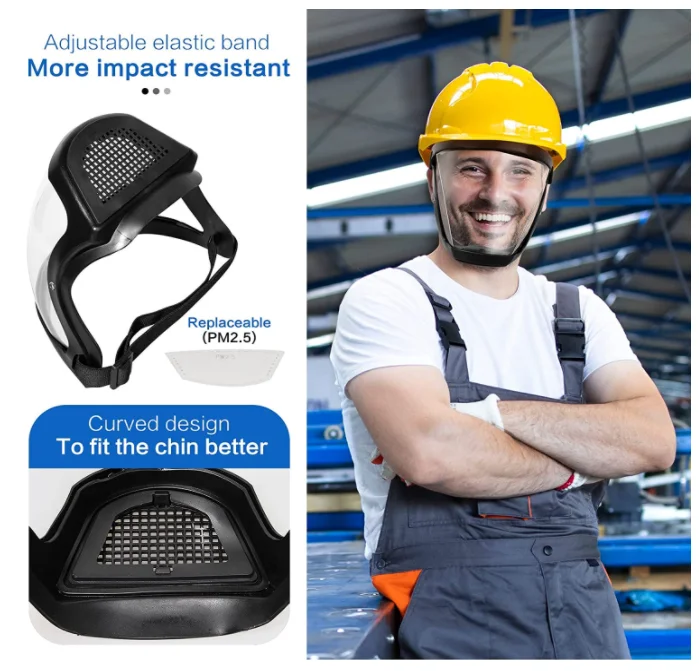 Durable Transparent Face Shield All Inclusive Face Protection Anti-Fog High-Definition