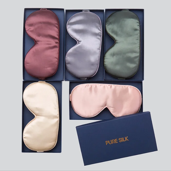 Eye Mask & Pillowcase Scrunchies Pillow Case Sets with Box Luxury Custom Logo Private Label Silk 100 Mulberry Silk Christmas