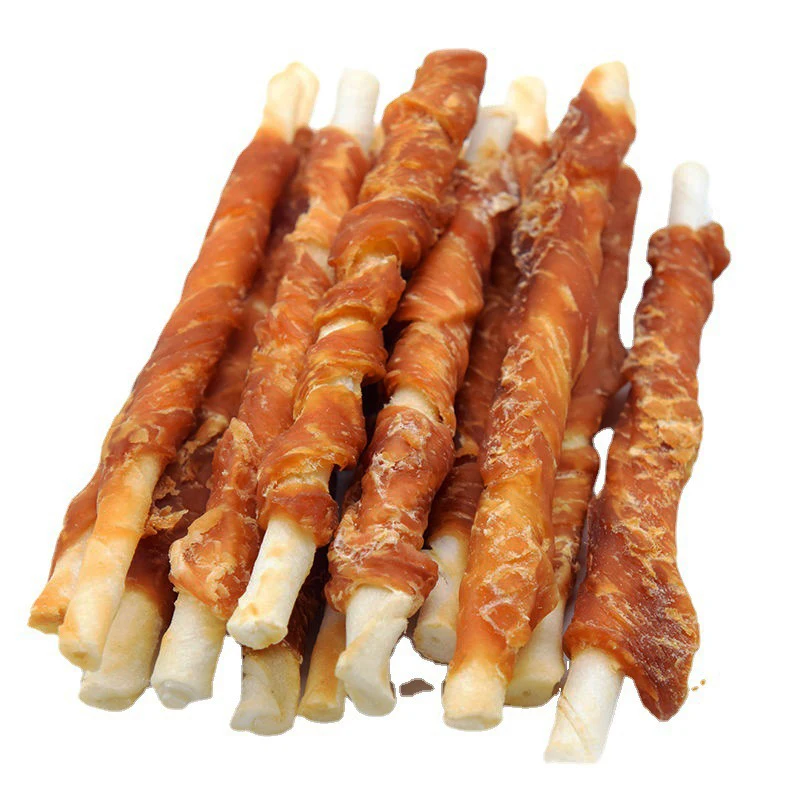 Wholesale Dog Chew Food Dry Chicken Real Cowhide Teething Sticks Tooth Cleaning Calcium Supplement Dog Training Pet Snacks