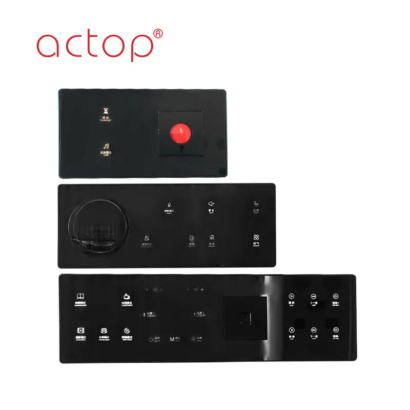 Настенный смарт-выключатель ACTOP RS485 для отеля сенсорная панель из закаленного стекла с гнездовыми переключателями панели