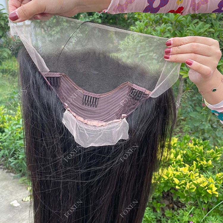 Wholesale Dropshipping Glueless 26 Inch Lace Wig For Black Women Brazilian Weaves And 250% Density Long Human Hair Wig With Bang