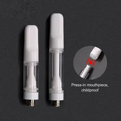 510 Thread Glass Tank No Leakage Cbd Cartridge Vaporizer White 1ml All Ceramic Vape Carts