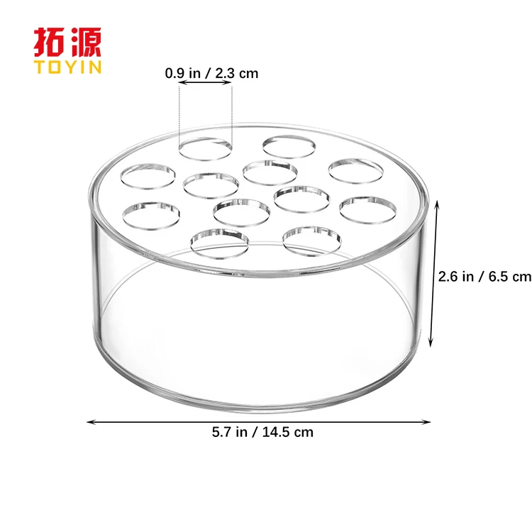Clear Round Flower Vase Acrylic Flower Box Vase with hole for Centerpieces for Party Dining Table Home Decor
