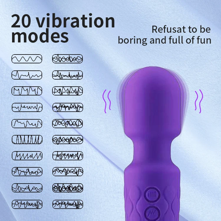 Hot Selling Usb Rechargeable Full Body Strong Female Masturbation G-Spot Stimulation 20 Speeds Sex Toys AV Wand Vibrator