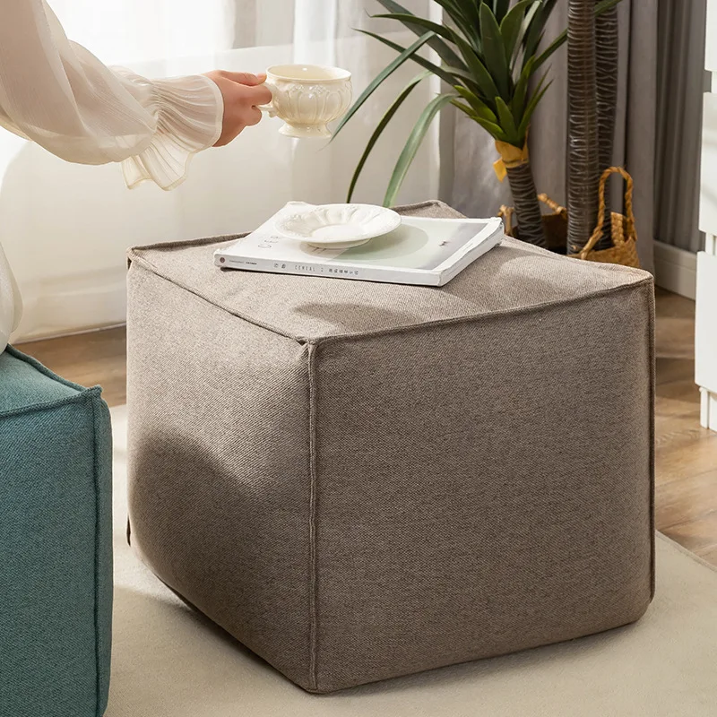 Factory Supply Storage Bean Bag Reading Leisure Time Pouf Ottoman Home Decor Floor Cushion Detachable Foot Rest Footstool Pouffe
