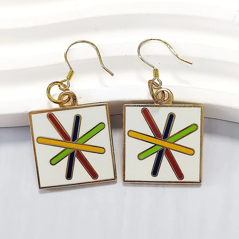 Custom korean design hard enamel 925 sterling silver hooks fashion women jewelry gold plated earrings with cards package